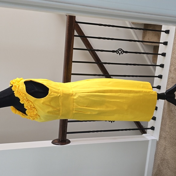 Yellow Ruffleneck Dress - London Times - Picture 4 of 4